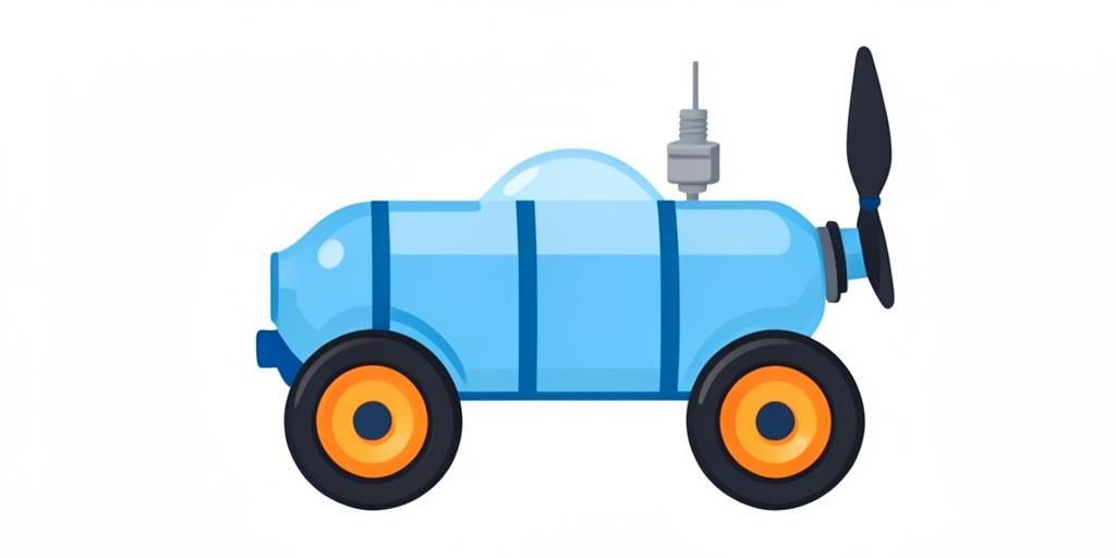 Selbstgebautes Elektrofahrzeug mit Propeller
